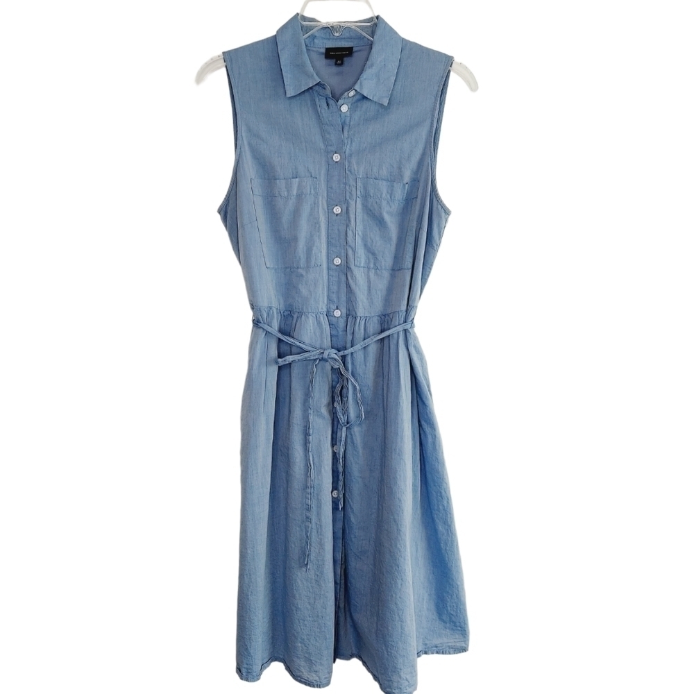 Who What Wear A-Line Shirt Dress Medium Sleeveless Lined Button Front Tie Back - Picture 2 of 16